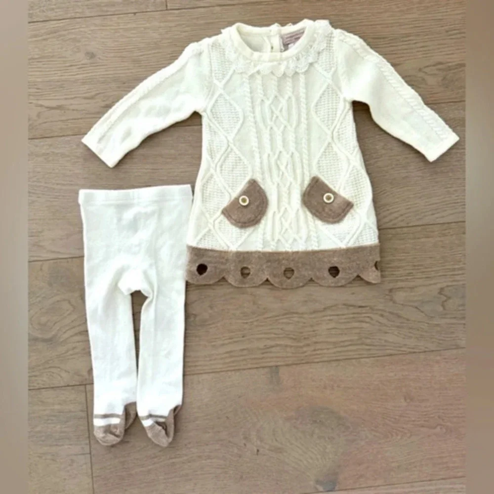 Catherine Maladrino dress and tights 3-6 months